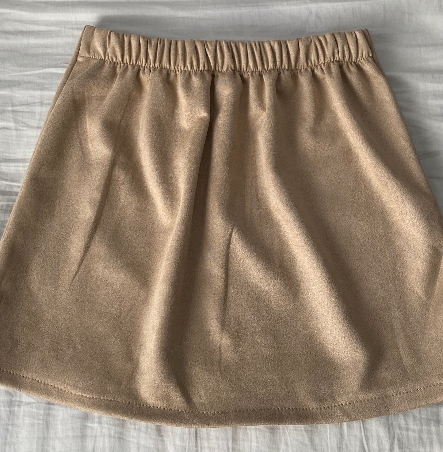 Mini Elastic Waist Skirt Brown