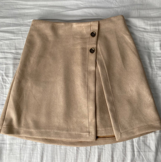 Mini Elastic Waist Skirt Brown